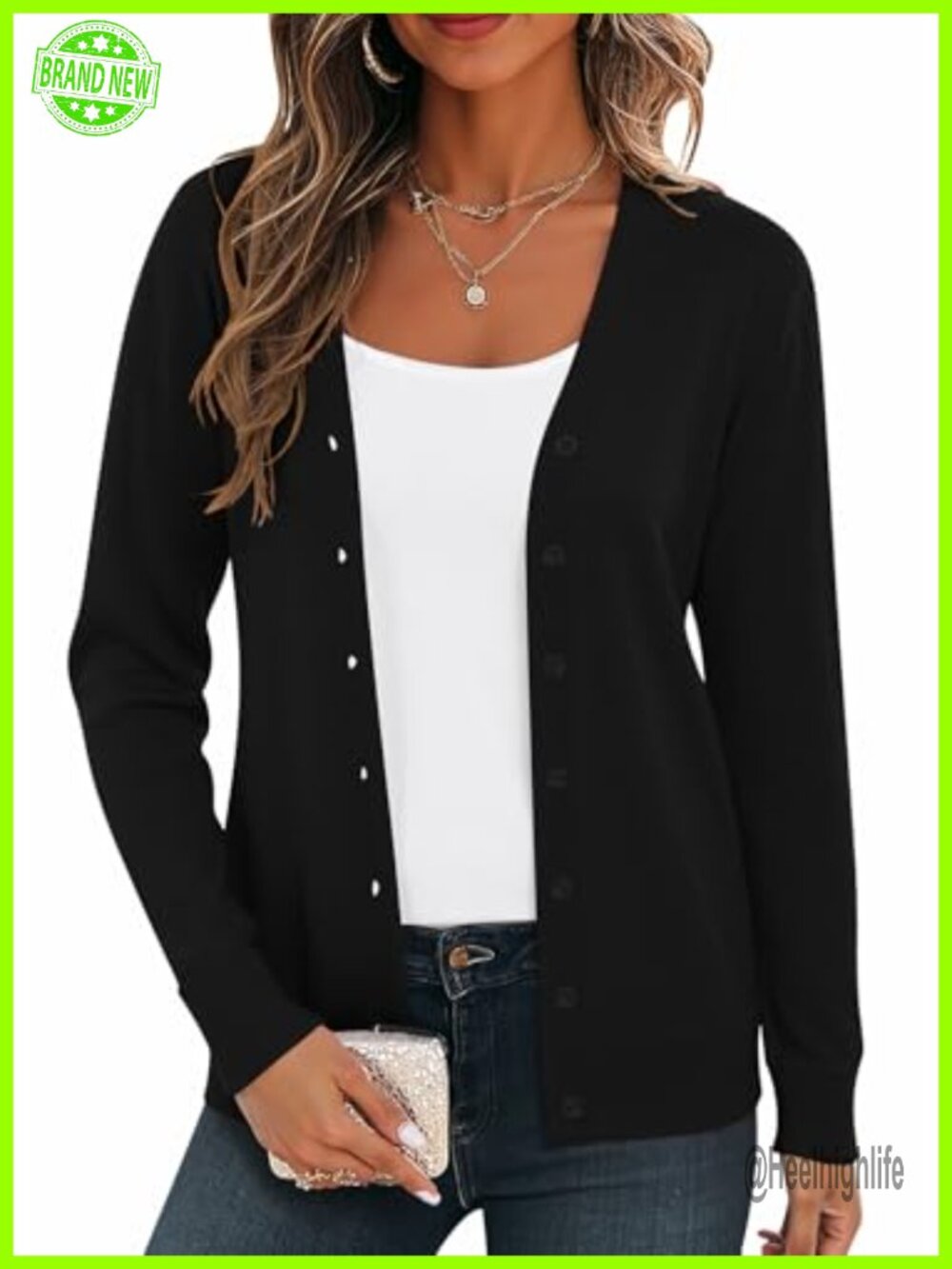 Open Front Cardigan Soft Knit Long Sleeve Button Down Sweater Coat